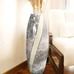 royaloak Mosaic Pearl Vase Blush Iron and Glass Mosaic Patterns image 1