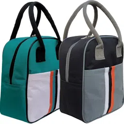 buyfirst Sea Green+Black Office Use Tiffin Bag Waterproof Lunch Bag-picture-19