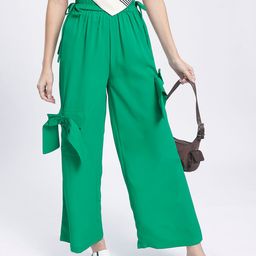 glitchez Women Timeless Twists Side Bows Regular Fit Trousers-picture-43