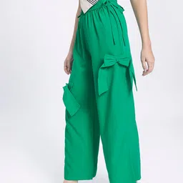 glitchez Women Timeless Twists Side Bows Regular Fit Trousers image 3