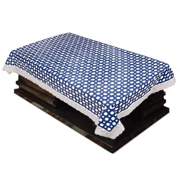 CASA-NEST Navy Blue Geometric Printed 4-Seater Table Cover image 2