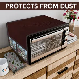 Kuber Industries Brown & Blue Printed Microwave Oven Cover image 2
