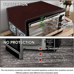 Kuber Industries Brown & Blue Printed Microwave Oven Cover image 4