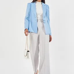 Styli Notched Lapel Collar Slim-Fit Single Breasted Blazer image 1