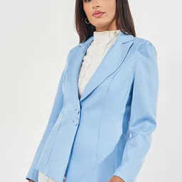 Styli Notched Lapel Collar Slim-Fit Single Breasted Blazer image 3