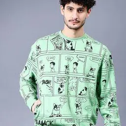 the indian garage co Men Graphic Print Oversized Sweatshirt-picture-13