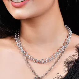 TOKYO TALKIES X rubans FASHION ACCESSORIES Silver-Toned Silver-Plated Layered Necklace-picture-33