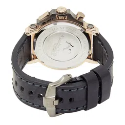 Alexandre Christie Men Rose Gold-Toned Dial & Black Leather Solid Straps Analogue Watch image 4