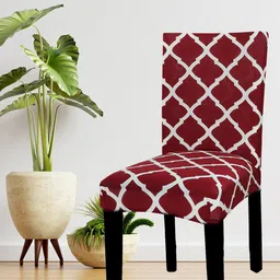 HOUSE OF QUIRK Maroon Printed Chair Covers-image-28