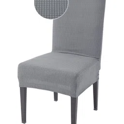 HOKIPO Grey Jacquard 200 GSM Stretchable Chair Cover-picture-10