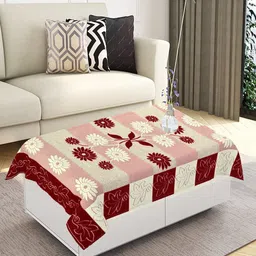 WEAVERS VILLA Maroon & Pink Textured Rectangular Table Cover image 1