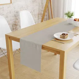 S9home by Seasons Grey Solid 6-Seater Table Runner image 1