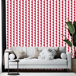 Wallpics White & Red Hearts Printed Wallpaper-image-45