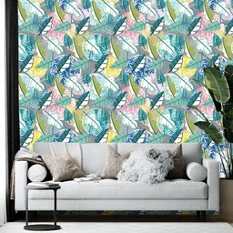 Wallpics Blue & Green Printed Self-Adhesive Wallpaper-picture-33
