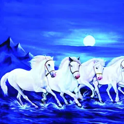 Wallpics Blue & White Horse Printed Self-Adhesive Wallpaper-picture-32