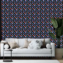 Wallpics Black & Blue Printed Self-Adhesive Wallpaper-image-46
