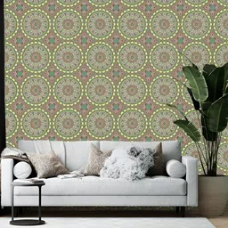 Wallpics Green & Pink Floral Printed Self-Adhesive Wallpaper Sticker-picture-23