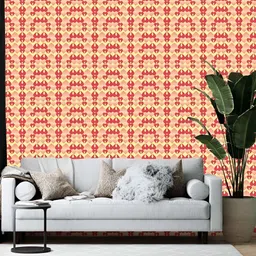 Wallpics Yellow & Red Printed Self-Adhesive Wallpaper-image-9