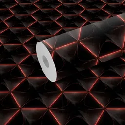 WALLWEAR Black & Red Self Adhesive Removable Wallpaper-image-69