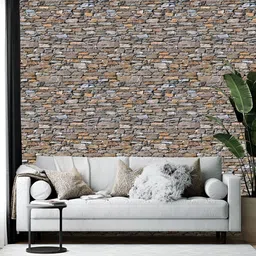Wallpics Grey and Brown Printed Decorative Wallpaper Sticker-image-9