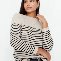Trendyol Striped Pure Acrylic Pullover-picture-29