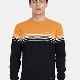 t-base Men Striped Colourblocked Pullover-picture-20