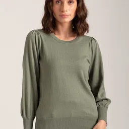 b.copenhagen B Copenhagen Women Olive Green Solid Pullover-picture-18