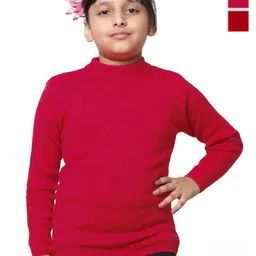 IndiWeaves Girls Pack of 3 High Neck Woollen Pullover-picture-13