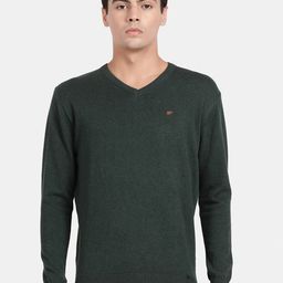 t-base V-Neck Long Sleeves Cotton Pullover-picture-2