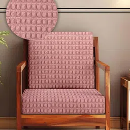 Aura Pink Solid Polyester Sofa Cover-picture-36