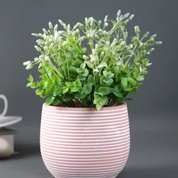 TAYHAA Pink & White Spiral Textured Ceramic Planter-picture-4