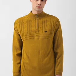 Peter England Casuals Cable Knit Acrylic Pullover-image-11