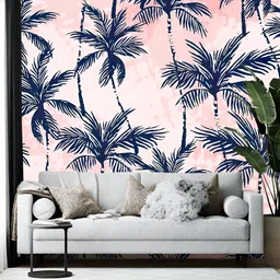 Wallpics Pink & Blue Botanical Printed Mural Wallpaper-image-9