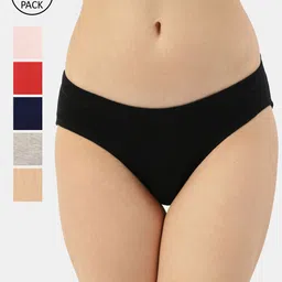 Leading Lady Women Pack Of 6 Assorted Pure Cotton Hipster Briefs-image-36