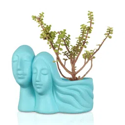 LASAKI Blue Textured Ceramic Couple Planter-picture-35