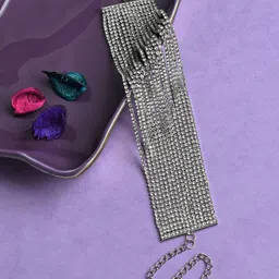 SOHI Women Silver-Toned Stone Studded Wraparound Bracelet-picture-38