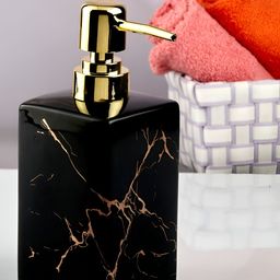 Kookee Black & Gold toned Abstract Ceramic Soap Dispenser 350 ml-picture-13