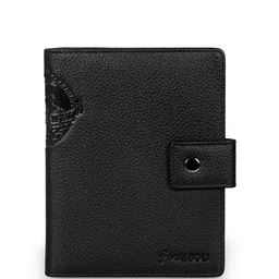 MAI SOLI Unisex Black Genuine Leather Gypsy Travel Wallet-image-2