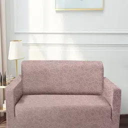 Cortina Pink Geometric Printed 2-Seater Sofa Cover image 1