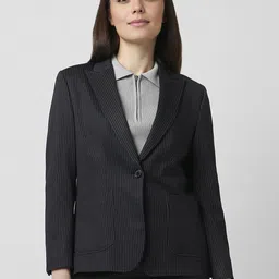 Van Heusen Woman Striped Peaked Lapel Single-Breasted Formal Blazer image 1