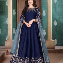 ODETTE Embroidered Semi Stitched Kurta Set With Inner-picture-27