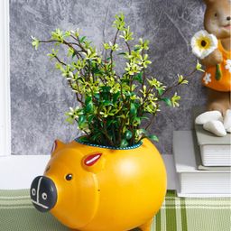 Aapno Rajasthan Yellow & Black Pig Handcrafted Planter-picture-41