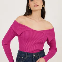 Styli Women Off Shoulder Fitted Sweater-picture-24