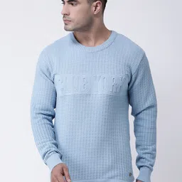 Club York Men Blue Self Design Pullover-picture-21