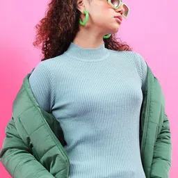 Tokyo Talkies Women Blue Pullover-image-93