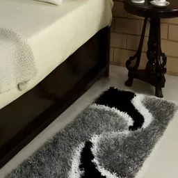 Shopgallery Grey & Black Geometric Soft & Anti-skid Floor Runner image 2