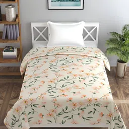 BREVARD Cream & Orange Printed Single Bed Duvet Cover image 2