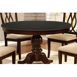 Stylista Black Waterproof Elastic Round 4 Seater Table Cover image 3