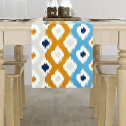 HOMEMONDE Blue & White Printed Pure Cotton 4-Seater Table Runner image 2