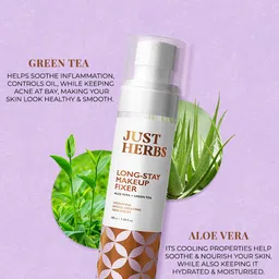 Just Herbs Long-Lasting Makeup Fixer Facial Mist with Aloe Vera & Green Tea - 100ml image 2